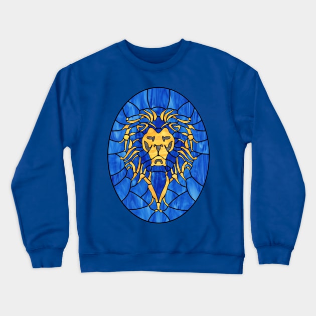 Stained Glass Lion Crewneck Sweatshirt by Griffen